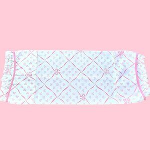 D. Porthault Luxury Pink & Lavender Bow Neckroll Pillow Sham